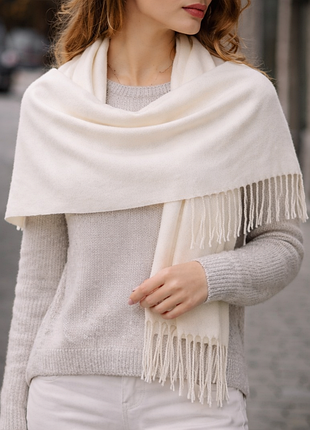 Женская шаль cashmere с бахромой. 200*35см
