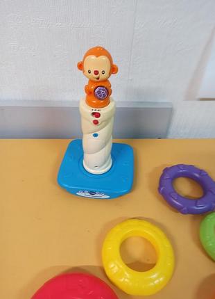 Музыкальная пирамидка обезьяна vtech stack sing rings 6