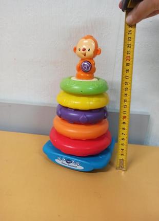 Музыкальная пирамидка обезьяна vtech stack sing rings 2