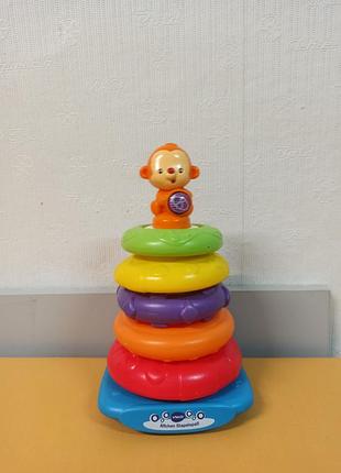 Музыкальная пирамидка обезьяна vtech stack sing rings 10