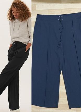 Брюки  палаццо с контрастными  стрелками пояс на кулиске и резинке m&s collection