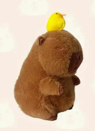 М'яка дитяча плюшева іграшка капібара з качечкою на голові 23см