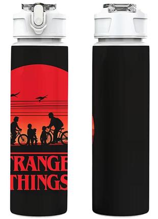 Детская бутылочка для воды с трубочкой очень странные дела stranger things 750 мл