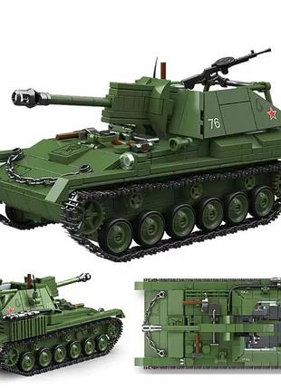 Конструктор противотанковая самоходная артиллерийская установка су76м вторая мировая война в коробке