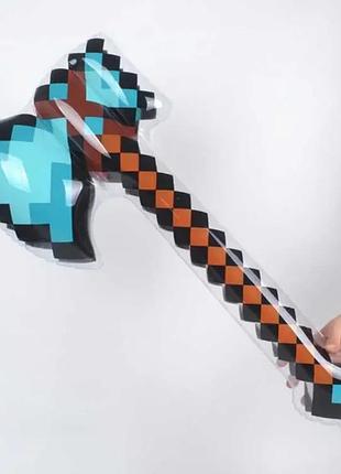 Игрушечный надувной алмазный топор в стиле майнкрафт 96 см