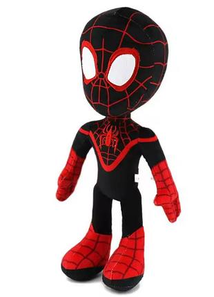 Мягкая детская игрушка человек-паук spiderman супергерои марвел marvel 30cм чёрный