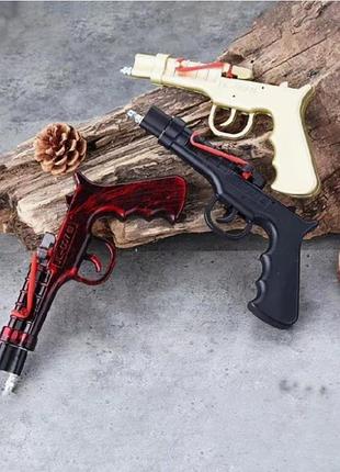 Игрушечный детский пистолет самострел стреляет спичками
