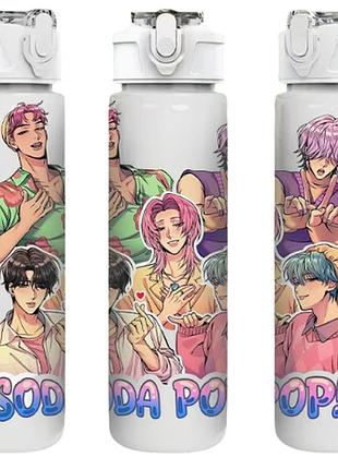 Дитяча пляшка для води з трубочкою кейпоп мисливиці на демонів kpop demon hunters 750 мл