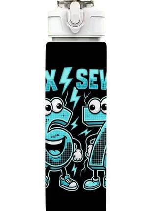 Детская бутылочка для воды с трубочкой 67 сикс севен укради брейнрот six seven steal a brainrot 750 мл