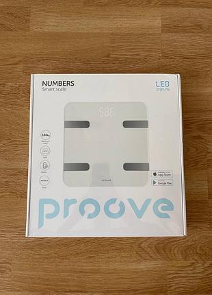 Умные напольные весы proove numbers белые электронные на батарейках