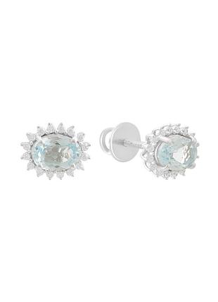 Срібні сережки з натуральним топазом 2.302ct (2188483)