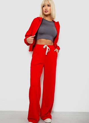 Спортивный костюм женский однотонный, цвет красный, 244r1074ag