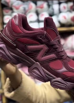 Новий колір!  жіночі кросівки new balance 9060 red pink burgundy