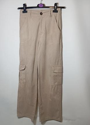 Велюровые карго,брюки для девочки, с карманами
