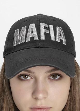 Кепка темно сіра мафія mafia регулюється жіноча чоловіча унісекс бейсболка