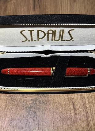 Ручка чорнильна s.t.pauls. в ідеальному стані. позолота. ні разу не використовували