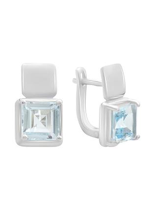 Срібні сережки з натуральним топазом 5.838ct (2188414)