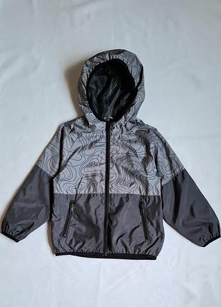 Ветровка-дождевик outerwear серая с капюшоном на сетчатой подкладке на 6 лет