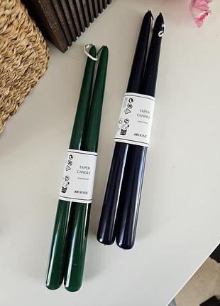 Набір з 2 конічних свічок h&m home оригінал, свічки h&m, стильні свічки для дому
