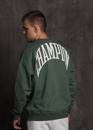 Чоловіча кофта champion оригінал світшот зелений oversize мужская кофта champion оригинал свитшот зелёный oversize
