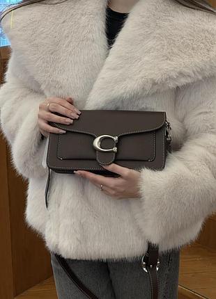 Сумка coach tabby dark beige shoulder bag 26 in signature canvas