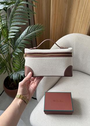 Жіноча сумка loro piana extra pocket l19 natural/caramel sugar/sun gold юежева