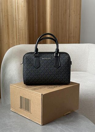 Жіноча сумка michael kors hayes duffle crossbody bag grey чорна