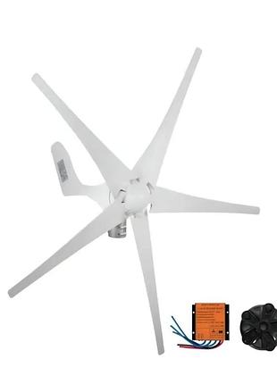 Ветрогенератор 1200w 12v комплект 5 лопастей 1.2м с контроллером заряда ip67 автономное питание для дома и дачи бесшумный ветряк зарядка акб