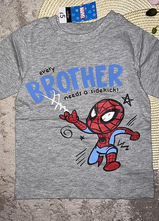 Футболка серого цвета spider 95% коттон размер: 104-110 см.