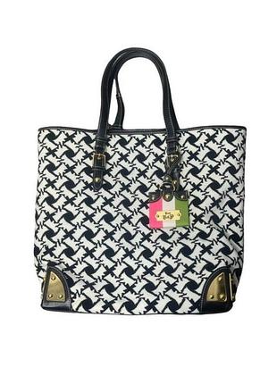 Оригінальна велика сумка-шопер juicy couture houndstooth scottie | вінтаж / мода 2000-х / y2k