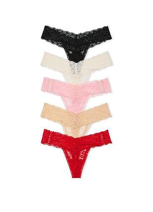 Набір трусиків victoria’s secret стрінги 5 шт, розміри xl