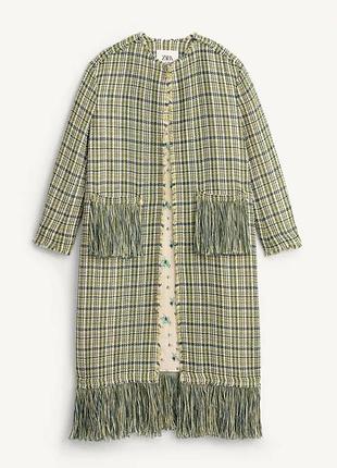 Пальто жіноче зелене zara new
