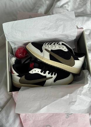 Кросівки nike air jordan 1 og sp travis scott low black olive