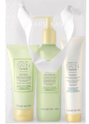 Набір satin hands «білий чай і цитрус», бархативні ручки, mary kay