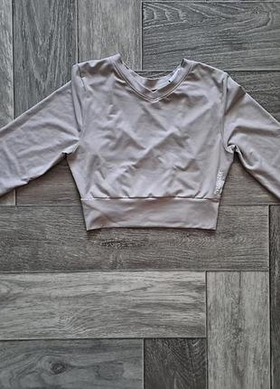 Трендовый лонгслив gymshark s | open back | нюд | must have