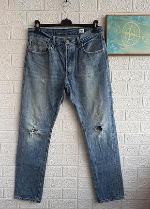 Джинси levi’s 501 white oak з потертостями чоловічі w30 l32 salvaged