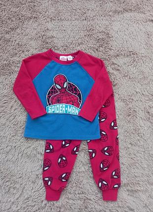 Флисовая теплая пижама 92р 18-24мис spider man