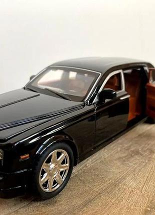 Модель автомобіля rolls royce phantom 1:24 з інерційним механізмом, світлом і звуком — металева машинка преміум-класу 5