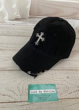 Чорна бейсболка chrome hearts