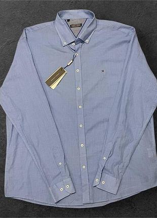 Чоловіча нова рубашка tommy hilfiger блакитна 5xl