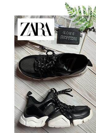 Стильні чорні кросівки zara (36р.)