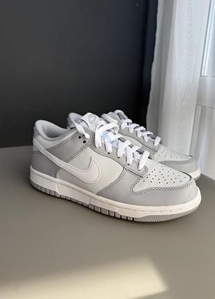Оригінал nike dunk low two-toned grey сірий білий 38,5 найк кеди кросівки зручні стильні оригінальні нові