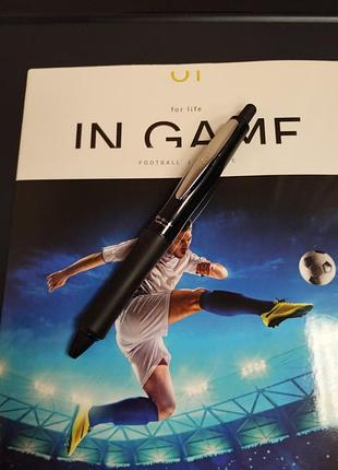 Pilot dr. grip full black ballpoint pen 0.5 mm blue accents шариковая ручка япония + зошит