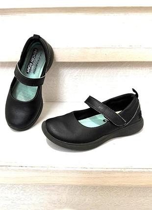 Туфли мокасины на липучках черные skechers, 30-31 р.