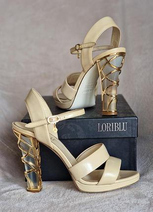 Люксовые итальянские кожаные босоножки loriblu 38 размер