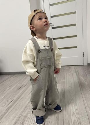 Дитячий джинсовий комбінезон, світшот