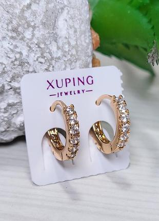 Серьги из медицинского золота позолота 18к xuping