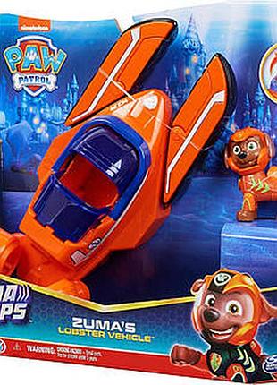 Игровой набор paw patrol aqua pups - zuma's lobster vhicle (щенячий патруль: акватята - спасательная машина-лопстер зумы).