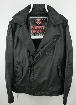 Крута байкерська куртка superdry black wax cotton moody biker jacket