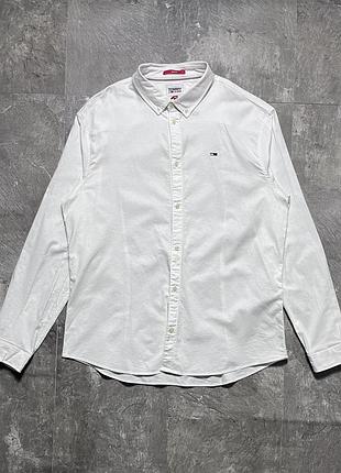 Сорочка tommy hilfiger томмі хілфігер щільна біла оригінал xl xxl slim